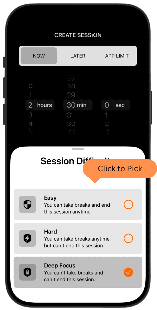 App preview - Step 3: Set Difficulty